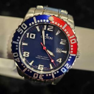 Croton Pepsi Bezel CA301048 Aquamatic 30ATM watch. New in box!